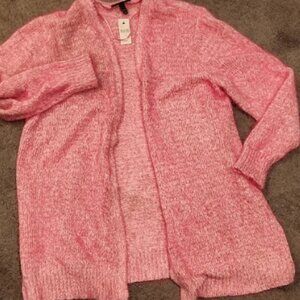 LANE BRYANT Women's Pink Cardigan Sweater